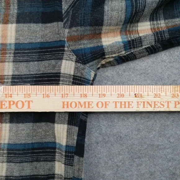 HVIII Brand Goods Shirt Mens Small Blue Plaid Flannel Long Sleeve Button Front - Picture 7 of 8